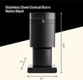 Load image into Gallery viewer, Fellow Opus Conical Burr Coffee Grinder - All Purpose Electric - Espresso Grinder with 41 Settings for Drip, French Press, & Cold Brew - Matte Black