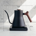 Load image into Gallery viewer, Fellow Stagg EKG Pro Electric Gooseneck Kettle - Pour-Over Coffee and Tea, Quick Heating, Precise Temperature Control, Scheduling, Built-in Brew Timer, Matte Black with Walnut Wood Handle, 0.9 Liter