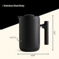 Load image into Gallery viewer, Fellow Clara Insulated Coffee Maker with Enhanced Filtration System - Portable French Press Stainless Steel - 24 oz Carafe - Matte Black