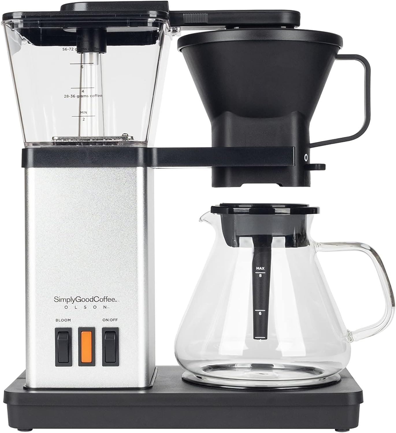 SimplyGoodCoffee Coffee Maker / Coffee Machine. 8 Cup Automatic Drip Pour  Over Coffee Brewer. Easy To Use, Durable Stainless, Gold Cup Standard