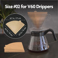 Load image into Gallery viewer, Vianté V60 Coffee Filters. Pour Over Coffee Filter Size 2 Brown Unbleached Filters From Natural Bamboo Fibers (200 Count)